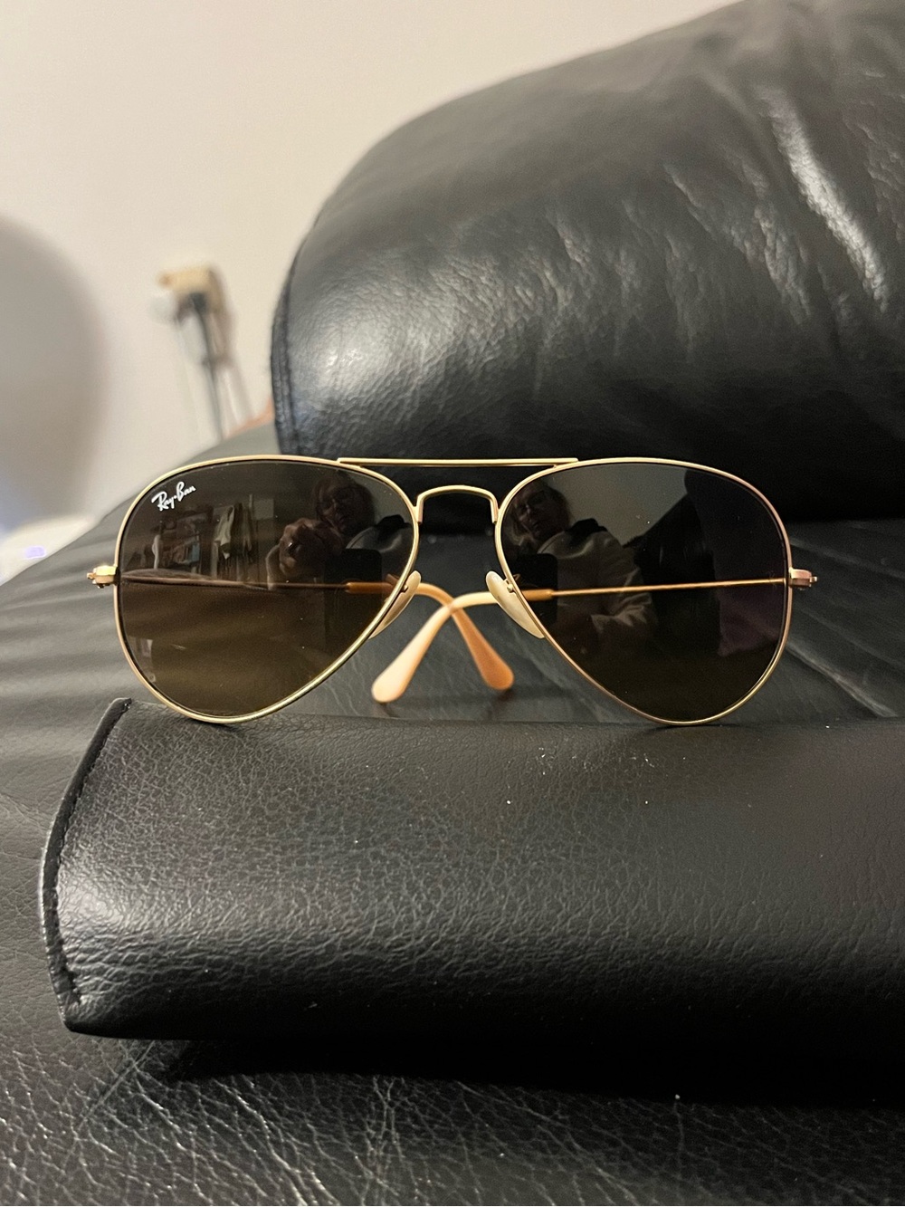 NWT Ray-Ban Gold Aviator metal Sunglasses Brown Lenses RB3025 classic design New
